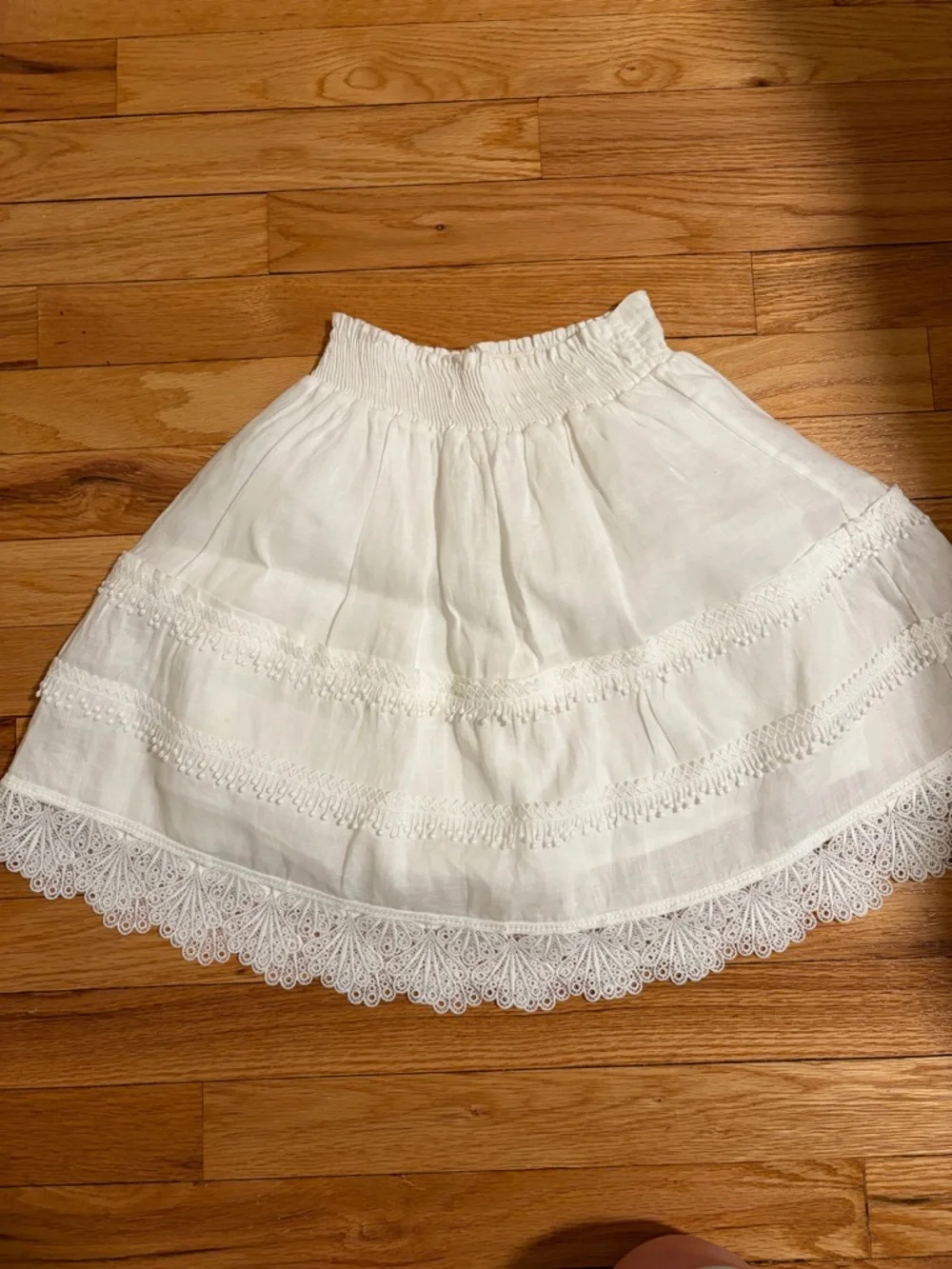 WAIMARI Chloe Smocked Linen Mini Skirt Size Small NWOT - Picture 5 of 7